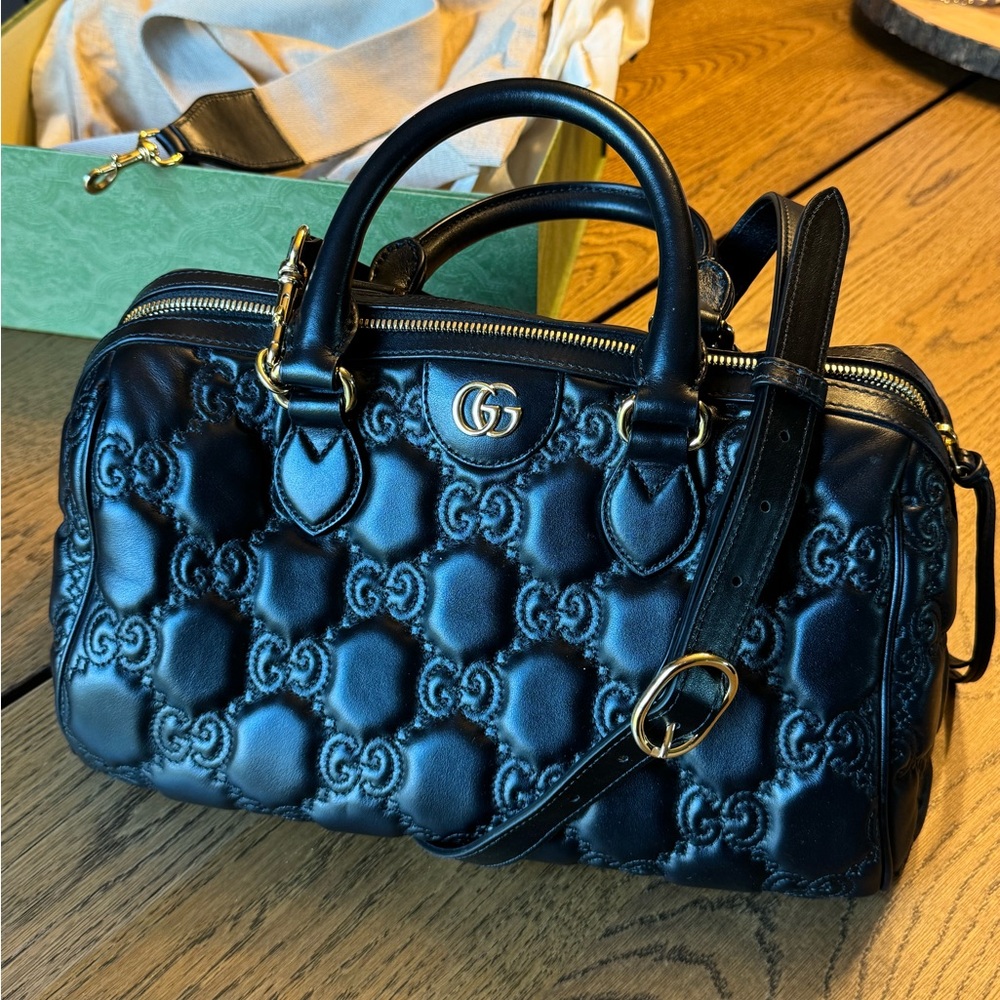 Gucci GG Matelass Black Quilted Leather Handbag medium